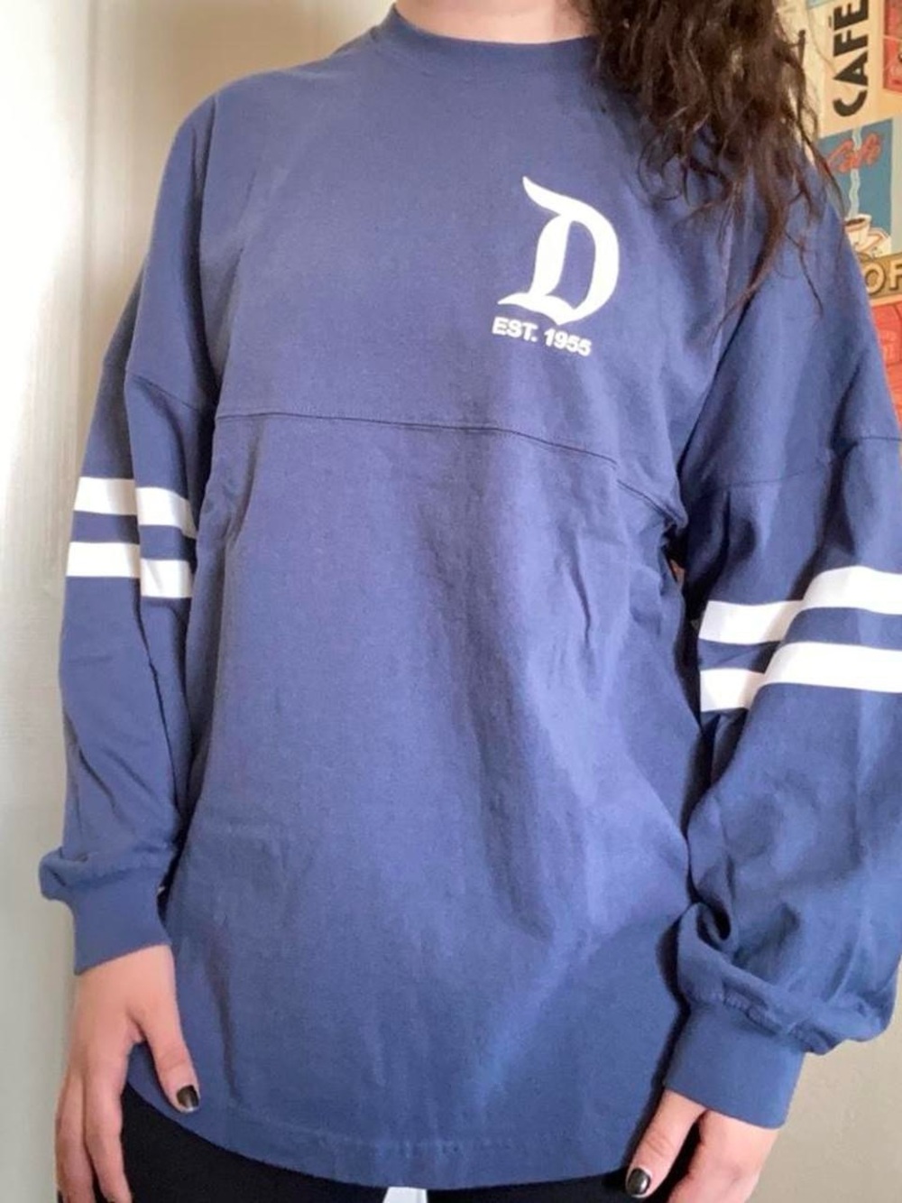 Disney Parks Gray/Blue Spirit Jersey with White Stripes